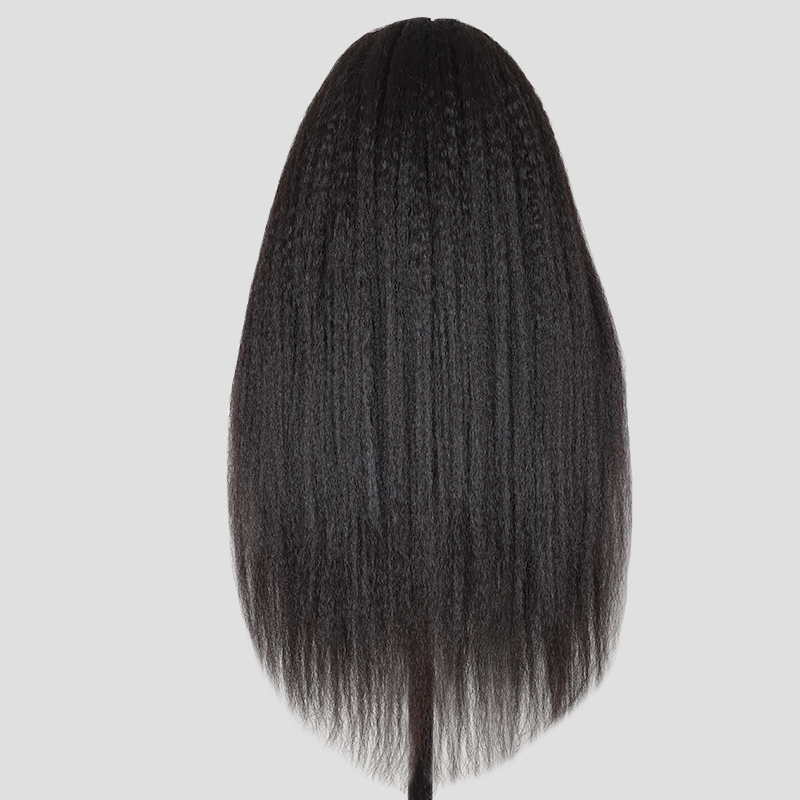 XYS Hair Kinky Straight V Part Beginner Friendly Natural Color Wig Glueless Wig