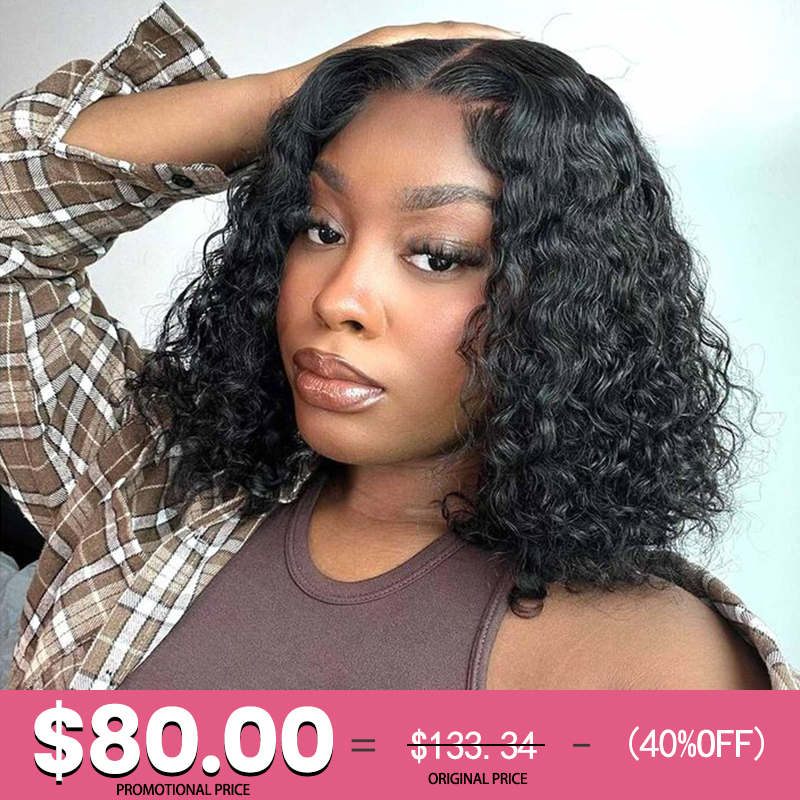 XYS Hair Water Wave Transparent Lace 4x0.75 T Part Closure Wig Natural Color