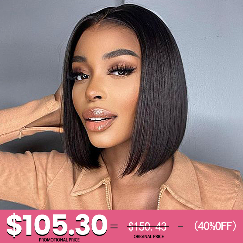 XYS Hair Straight Bob Wig Pre-Bleached  HD Lace Wig Invisible Knots