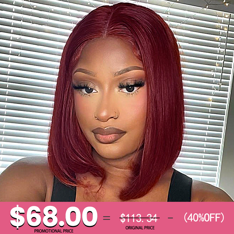 XYS Hair 99J Bob Wigs With Baby Hair 180% Density