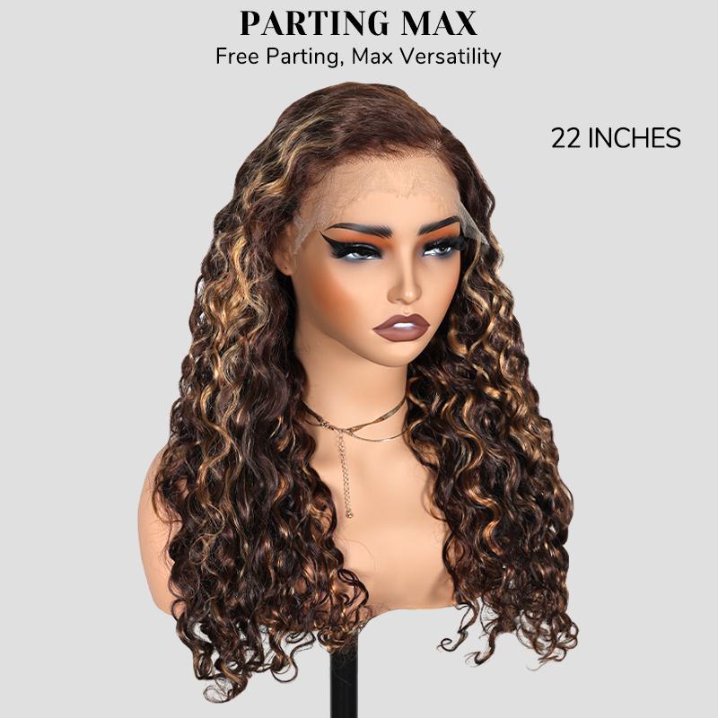 XYS Hair 7x6 Brown Highlight 4/27 Water Wave HD Lace Wig