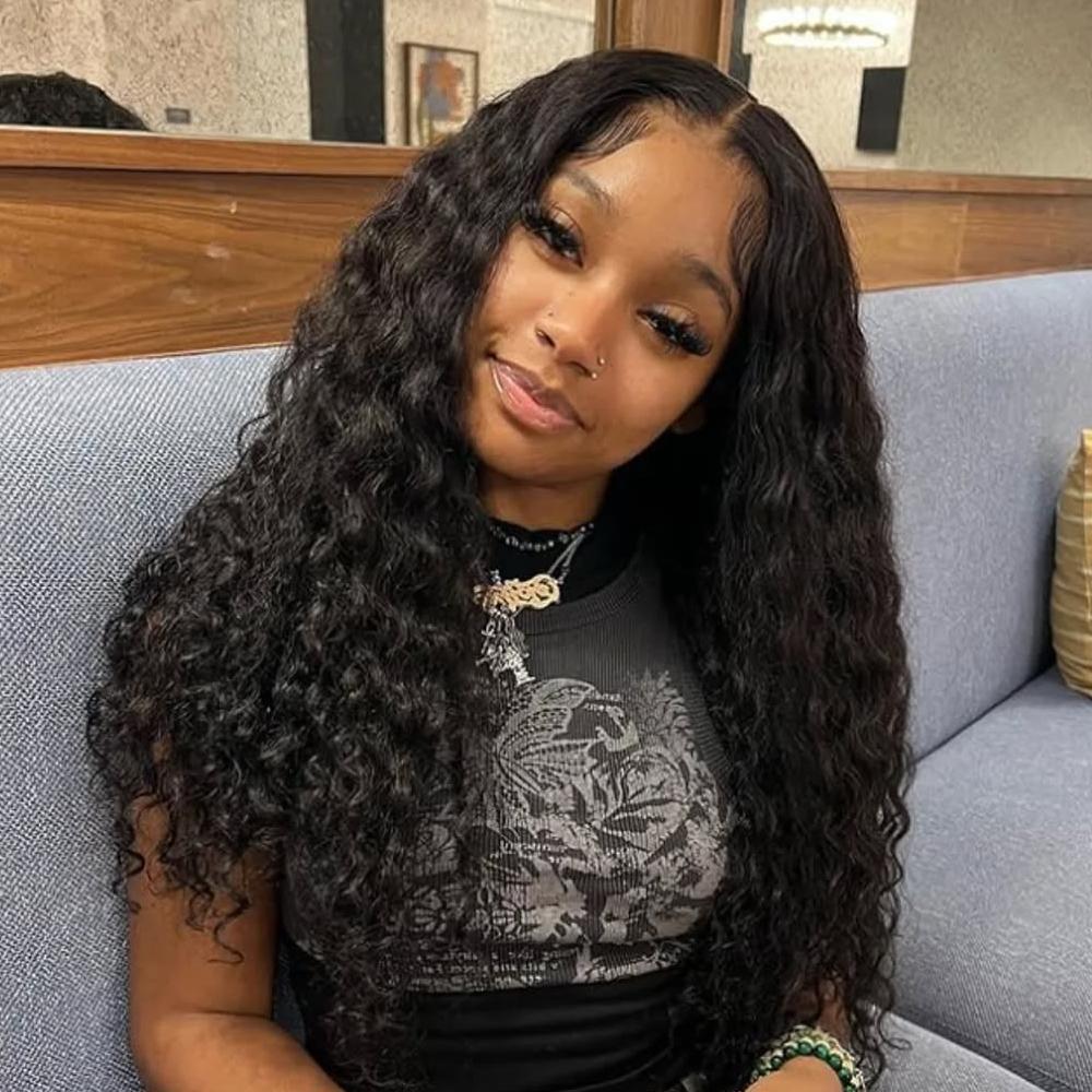 XYS Hair 3/4 Bundles Deal Deep Wave Human Hair 100% Human Hair Bundles