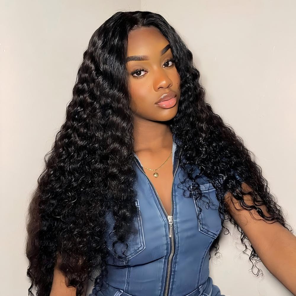 XYS Hair 3/4 Bundles Deal Deep Wave Human Hair 100% Human Hair Bundles