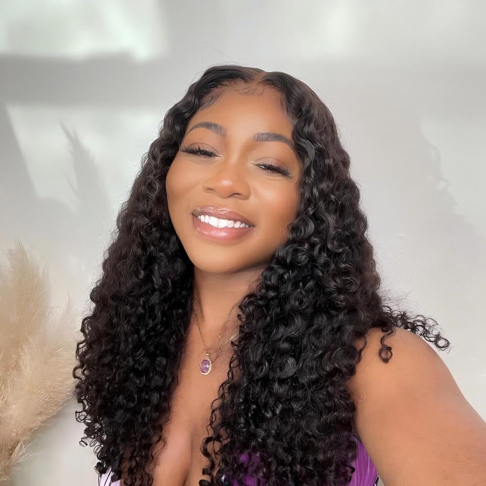 XYS Hair 1/2 Bundles Deal Deep Wave 100% Human Hair Natural Black