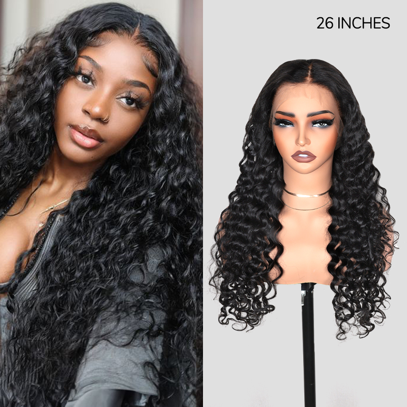 XYS Hair Water Wave Wig 13x4 Pre-Bleached HD Lace Frontal Wig
