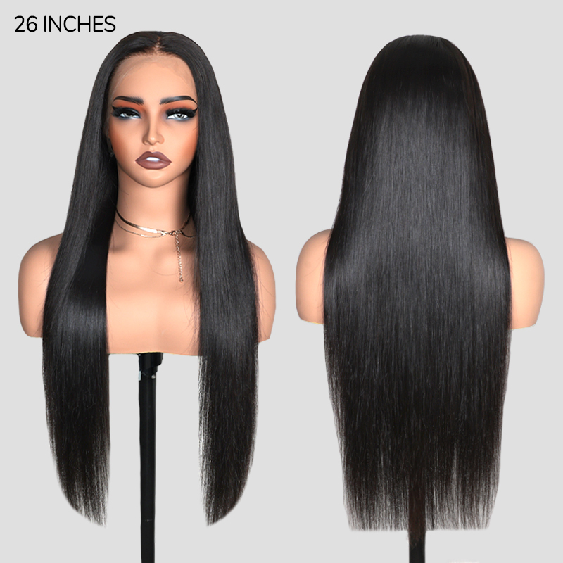 XYS Hair Straight Human Hair 13x4 HD Lace Frontal Wig With Skin Melt Lace