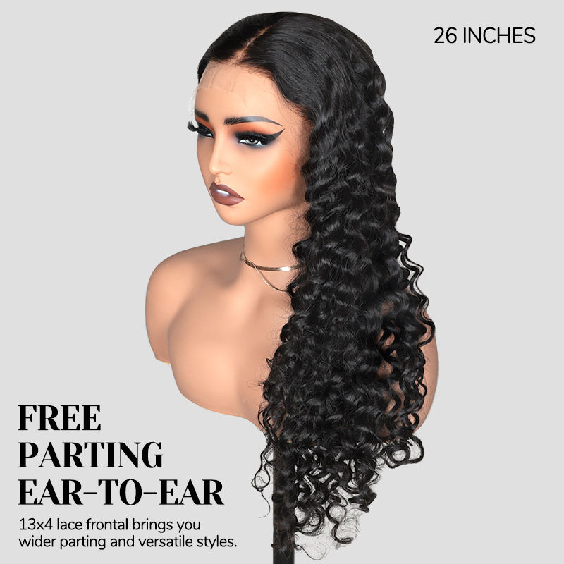 XYS Hair Water Wave Wig 13x4 Pre-Bleached HD Lace Frontal Wig