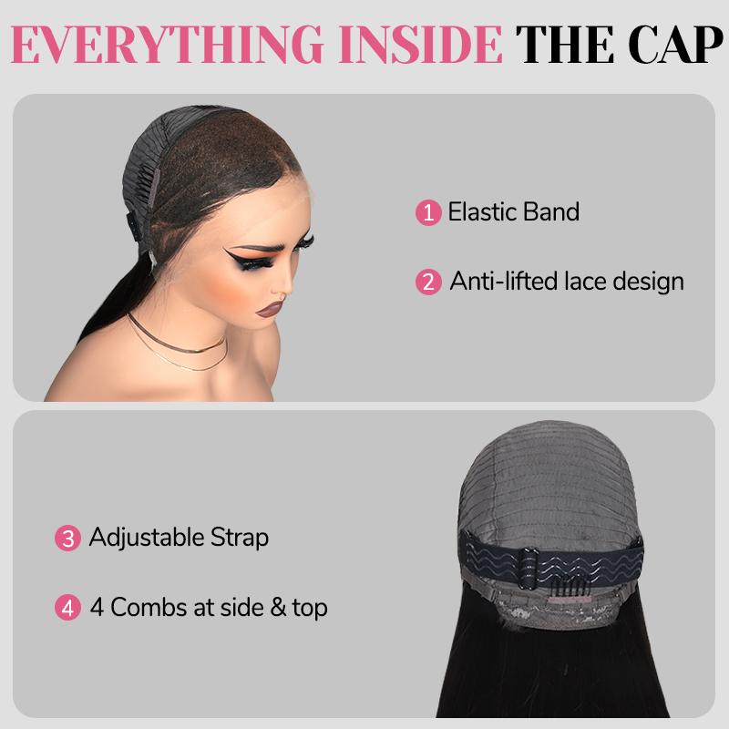 XYS Hair Straight Human Hair 13x4 HD Lace Frontal Wig With Skin Melt Lace