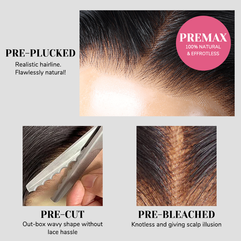 XYS Hair Kinky Curly Hair 13x4 Pre-Cut Lace Frontal Wig 180% Density
