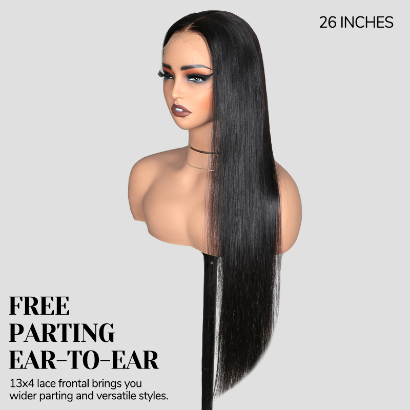 XYS Hair Straight Human Hair 13x4 HD Lace Frontal Wig With Skin Melt Lace