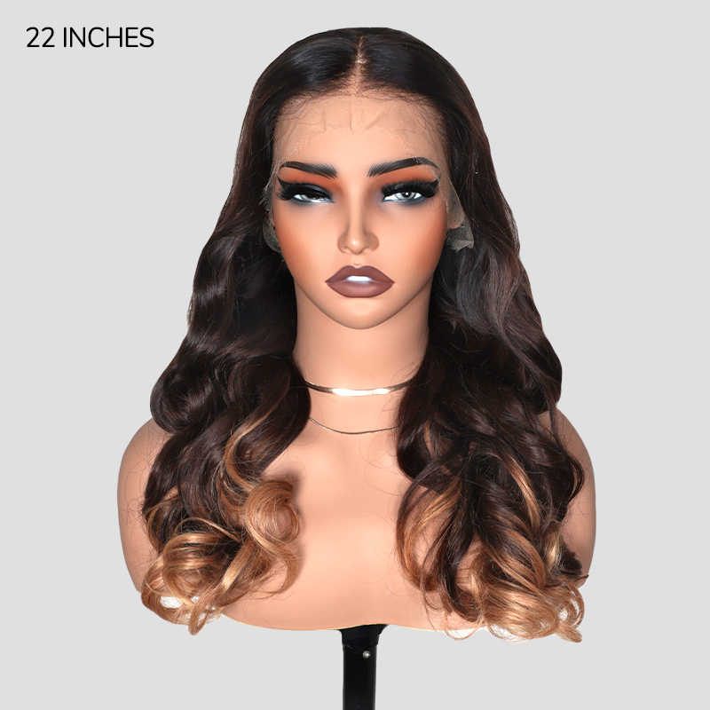 XYS Hair Loose Body Wave T1B/4/27 13x4 Lace Frontal Wide Lace Wig