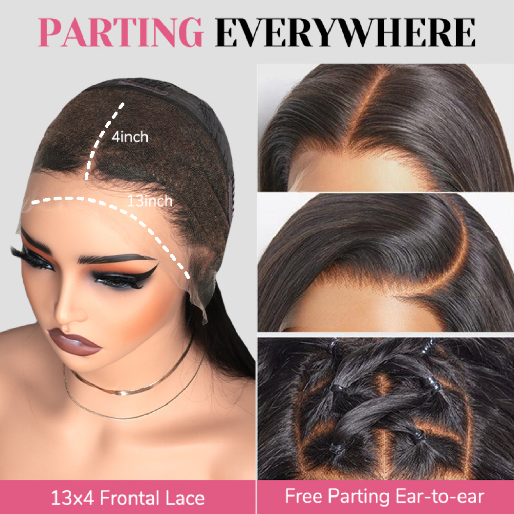 XYS Hair Kinky Curly Hair 13x4 Pre-Cut Lace Frontal Wig 180% Density