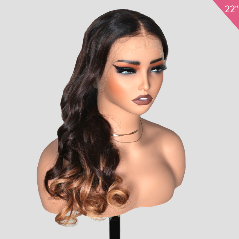 XYS Hair Loose Body Wave T1B/4/27 13x4 Lace Frontal Wide Lace Wig