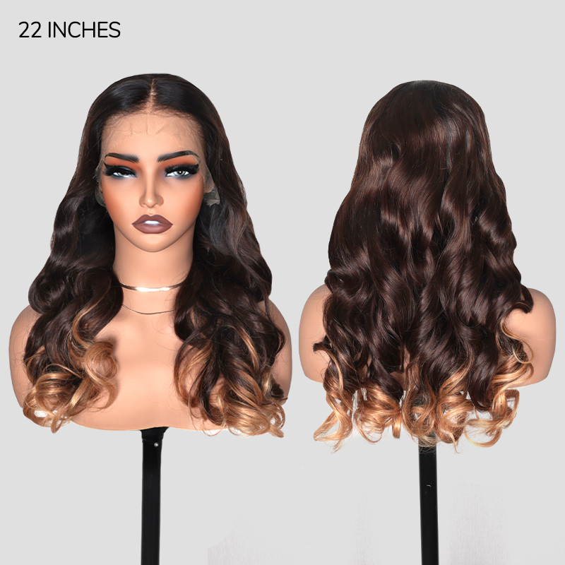 XYS Hair Loose Body Wave T1B/4/27 13x4 Lace Frontal Wide Lace Wig