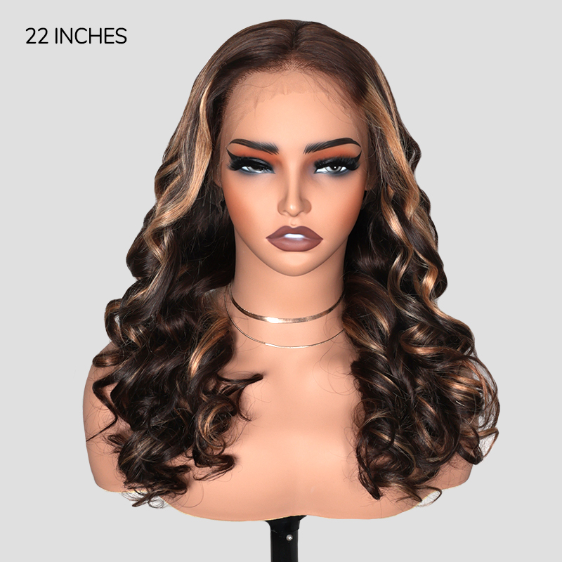 XYS Hair 13x4 Loose Body Wave Highlight T4P4/30 Human Hair Wig