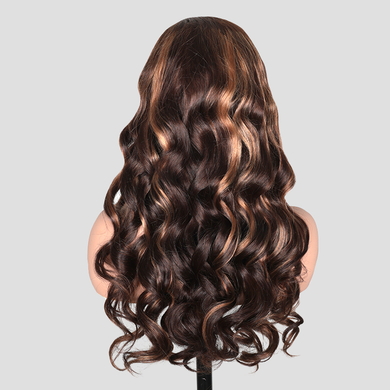 XYS Hair Loose Body Wave T4P4/27 Highlight 13x4 HD Lace Long Wig