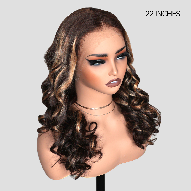 XYS Hair 13x4 Loose Body Wave Highlight T4P4/30 Human Hair Wig