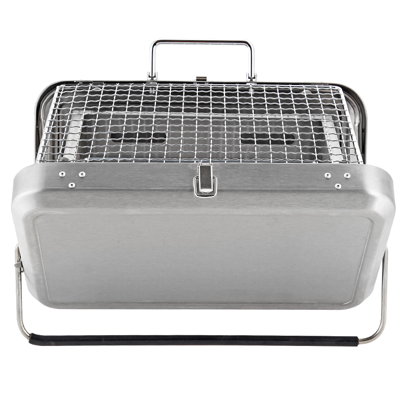 Stainless Steel Suitcase Design Charcoal Foldable Traveling BBQ Grill