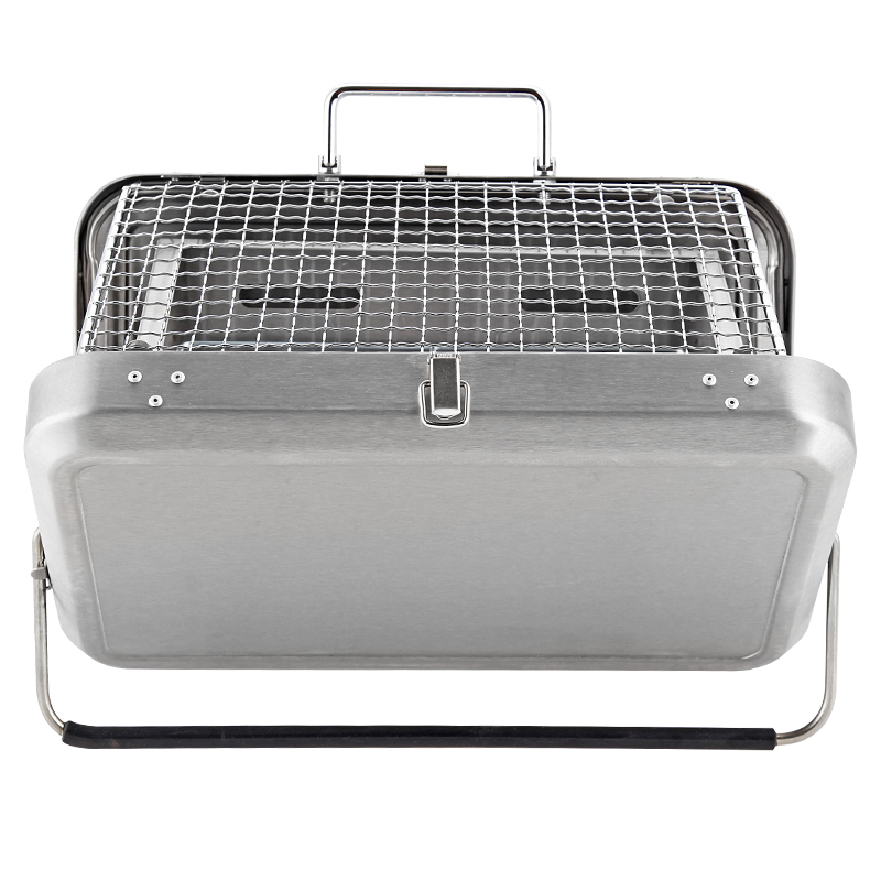 Stainless Steel Suitcase Design Charcoal Foldable Traveling BBQ Grill