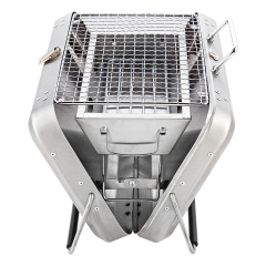 Stainless Steel Suitcase Design Charcoal Foldable Traveling BBQ Grill