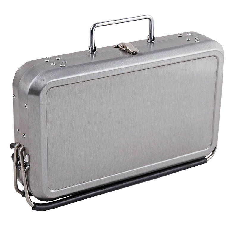 Stainless Steel Suitcase Design Charcoal Foldable Traveling BBQ Grill