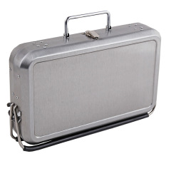 Stainless Steel Suitcase Design Charcoal Foldable Traveling BBQ Grill