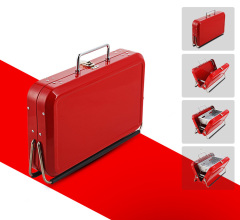 Small mini iron powder spraying red barbecue oven box and bag portable design for outdoor use, suitable for 1-3 people