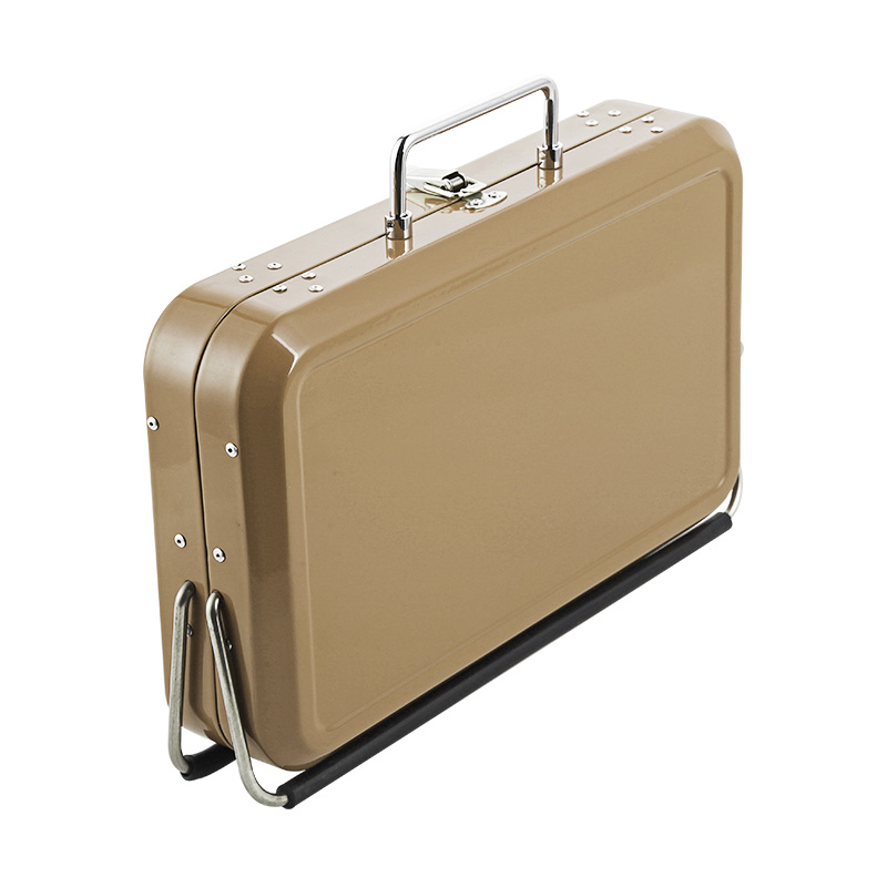 Stainless Steel Suitcase Design Charcoal Foldable Traveling BBQ Grill