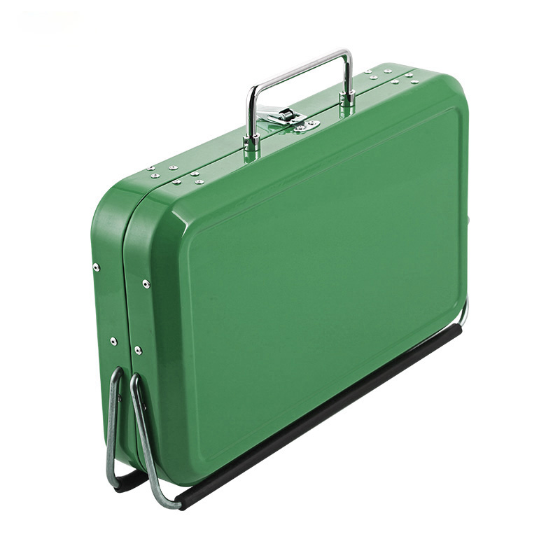 Stainless Steel Suitcase Design Charcoal Foldable Traveling BBQ Grill