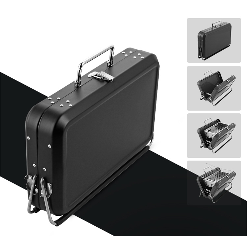 Small mini iron powder spraying black barbecue oven box and bag portable design for outdoor use, suitable for 1-3 people