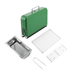 Stainless Steel Suitcase Design Charcoal Foldable Traveling BBQ Grill