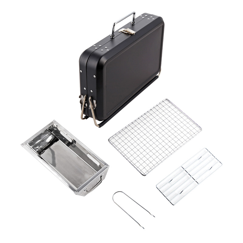 Small mini iron powder spraying black barbecue oven box and bag portable design for outdoor use, suitable for 1-3 people