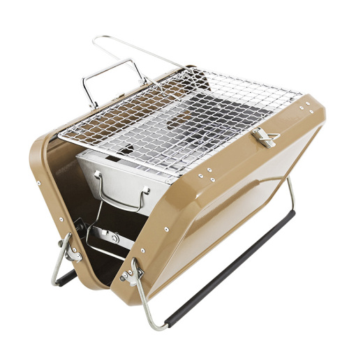 Stainless Steel Suitcase Design Charcoal Foldable Traveling BBQ Grill