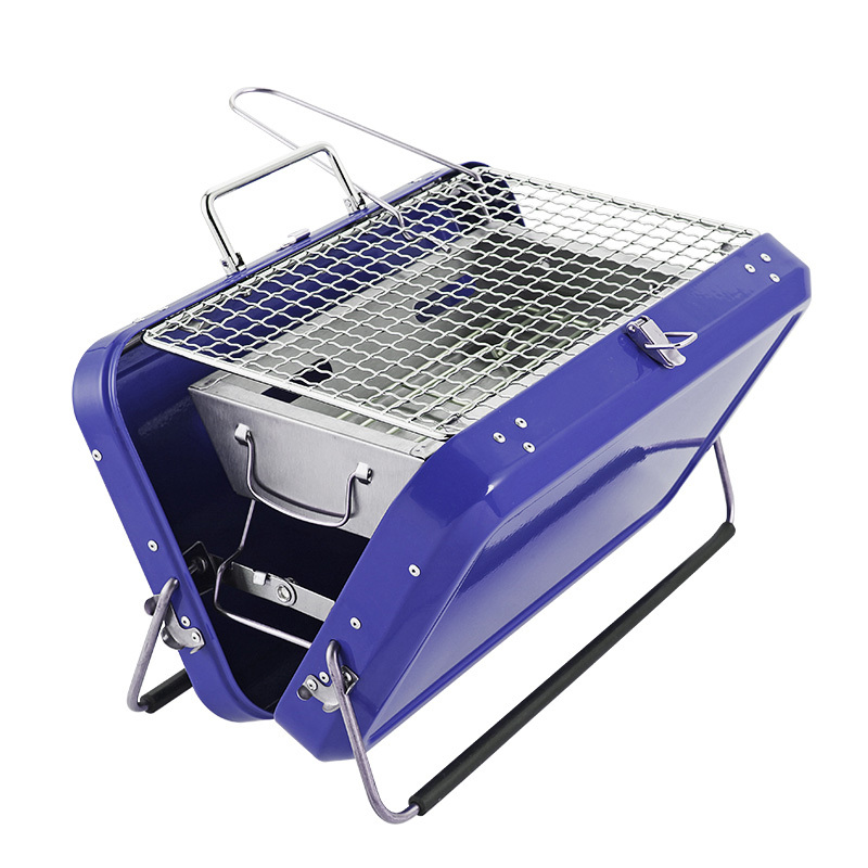 Stainless Steel Suitcase Design Charcoal Foldable Traveling BBQ Grill