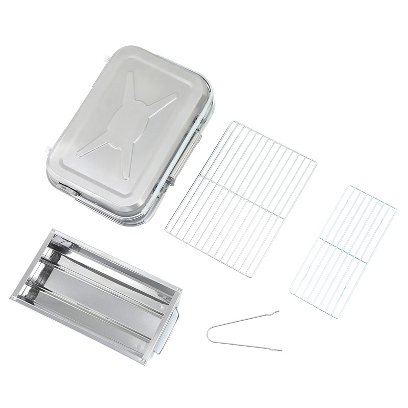 Stainless Steel Suitcase Design Charcoal Foldable Traveling BBQ Grill