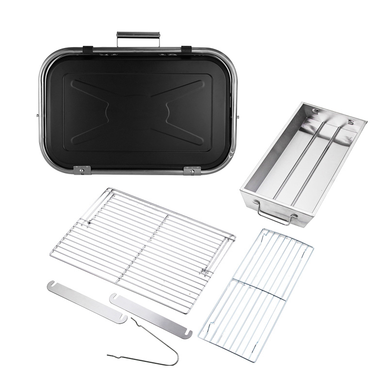 Large iron powder spraying black barbecue oven, bag type portable design, portable outdoor use, suitable for 2-5 people
