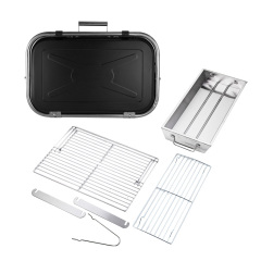 Large iron powder spraying black barbecue oven, bag type portable design, portable outdoor use, suitable for 2-5 people