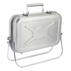 Stainless Steel Suitcase Design Charcoal Foldable Traveling BBQ Grill