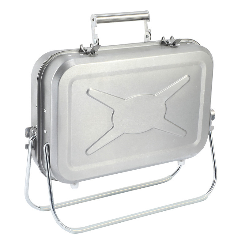 Stainless Steel Suitcase Design Charcoal Foldable Traveling BBQ Grill