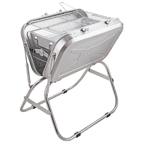 Stainless Steel Suitcase Design Charcoal Foldable Traveling BBQ Grill