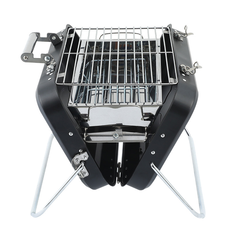 Medium iron powder spraying black barbecue oven box and bag portable design for outdoor use, suitable for 2-4 people