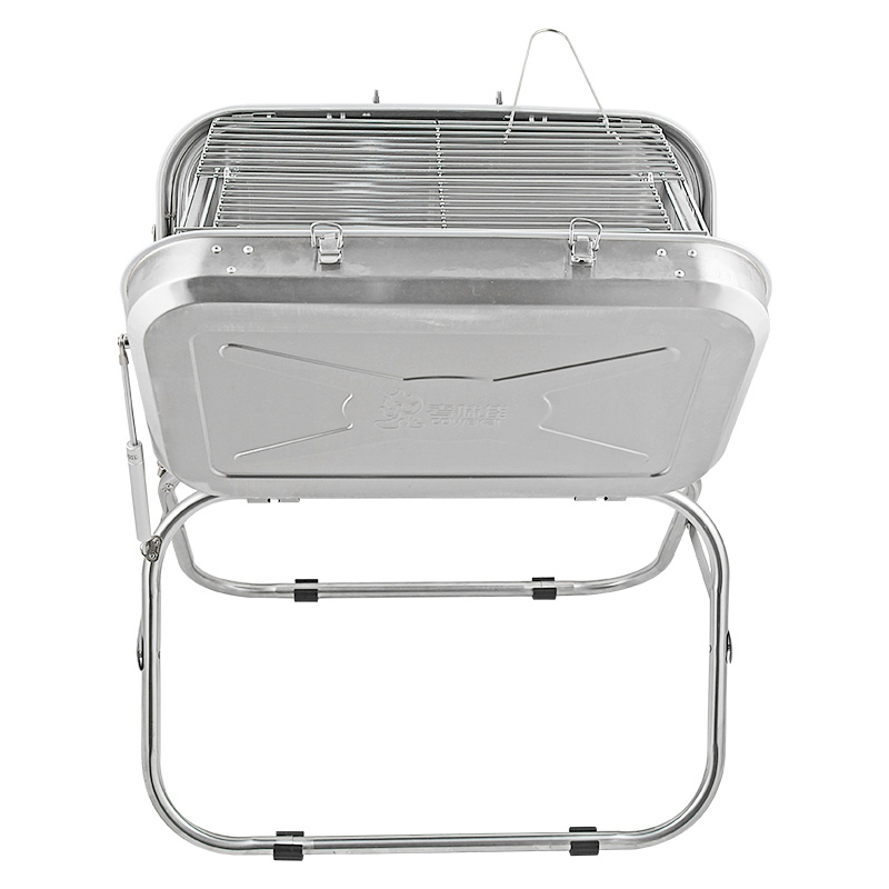 Stainless Steel Suitcase Design Charcoal Foldable Traveling BBQ Grill