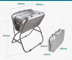 Large iron powder spraying black barbecue oven, bag type portable design, portable outdoor use, suitable for 2-5 people