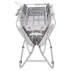 Stainless Steel Suitcase Design Charcoal Foldable Traveling BBQ Grill