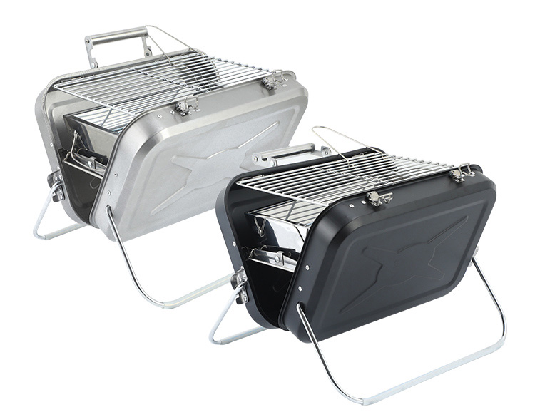 Medium iron powder spraying black barbecue oven box and bag portable design for outdoor use, suitable for 2-4 people
