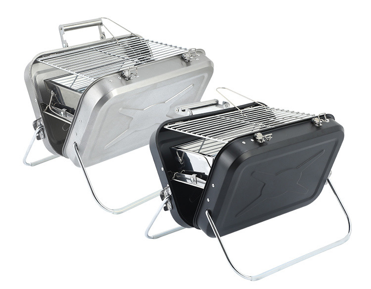 Medium iron powder spraying black barbecue oven box and bag portable design for outdoor use, suitable for 2-4 people