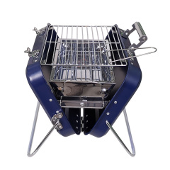 Stainless Steel Suitcase Design Charcoal Foldable Traveling BBQ Grill