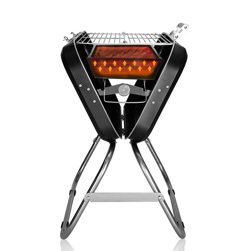 Large iron powder spraying black barbecue oven, bag type portable design, portable outdoor use, suitable for 2-5 people