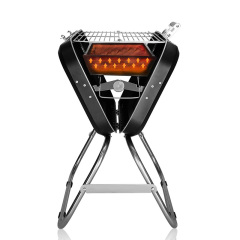 Large iron powder spraying black barbecue oven, bag type portable design, portable outdoor use, suitable for 2-5 people