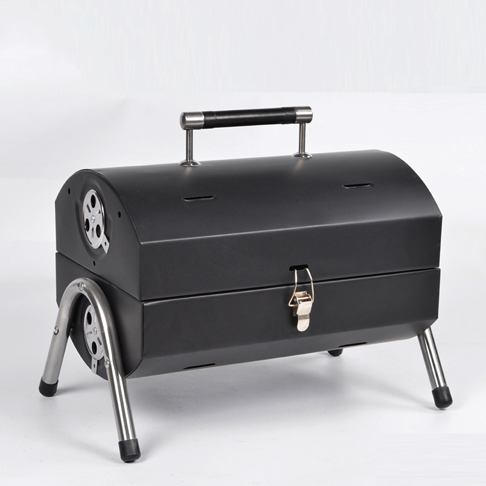 outdoor picnic used barbecue portable folding barrel portable bbq charcoal grill
